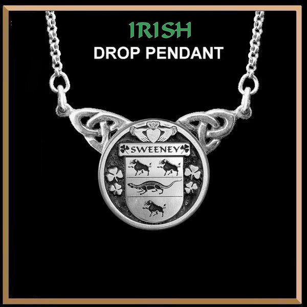 Sweeney Irish Coat of Arms Double Drop Pendant ~ ILP03