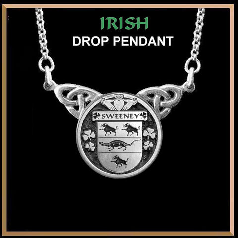 Sweeney Irish Coat of Arms Double Drop Pendant ~ ILP03