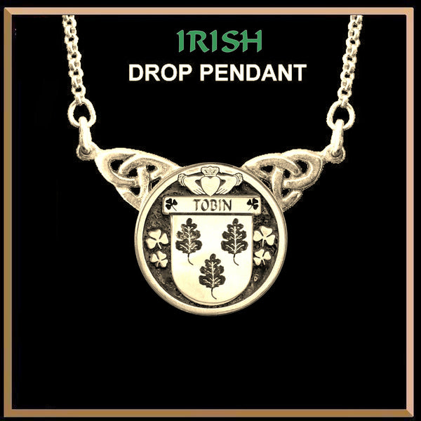 Tobin Irish Coat of Arms Double Drop Pendant ~ ILP03