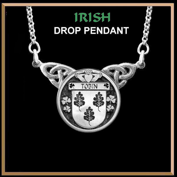 Tobin Irish Coat of Arms Double Drop Pendant ~ ILP03