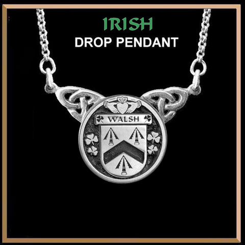 Walsh Irish Coat of Arms Double Drop Pendant ~ ILP03