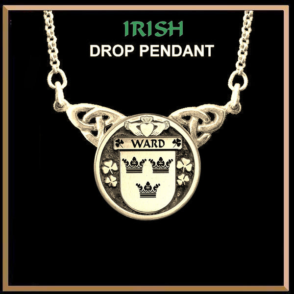 Ward Irish Coat of Arms Double Drop Pendant ~ ILP03
