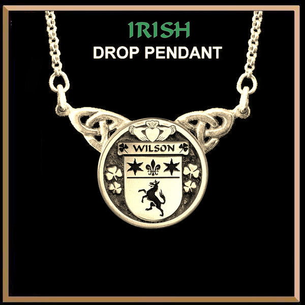 Wilson Irish Coat of Arms Double Drop Pendant ~ ILP03