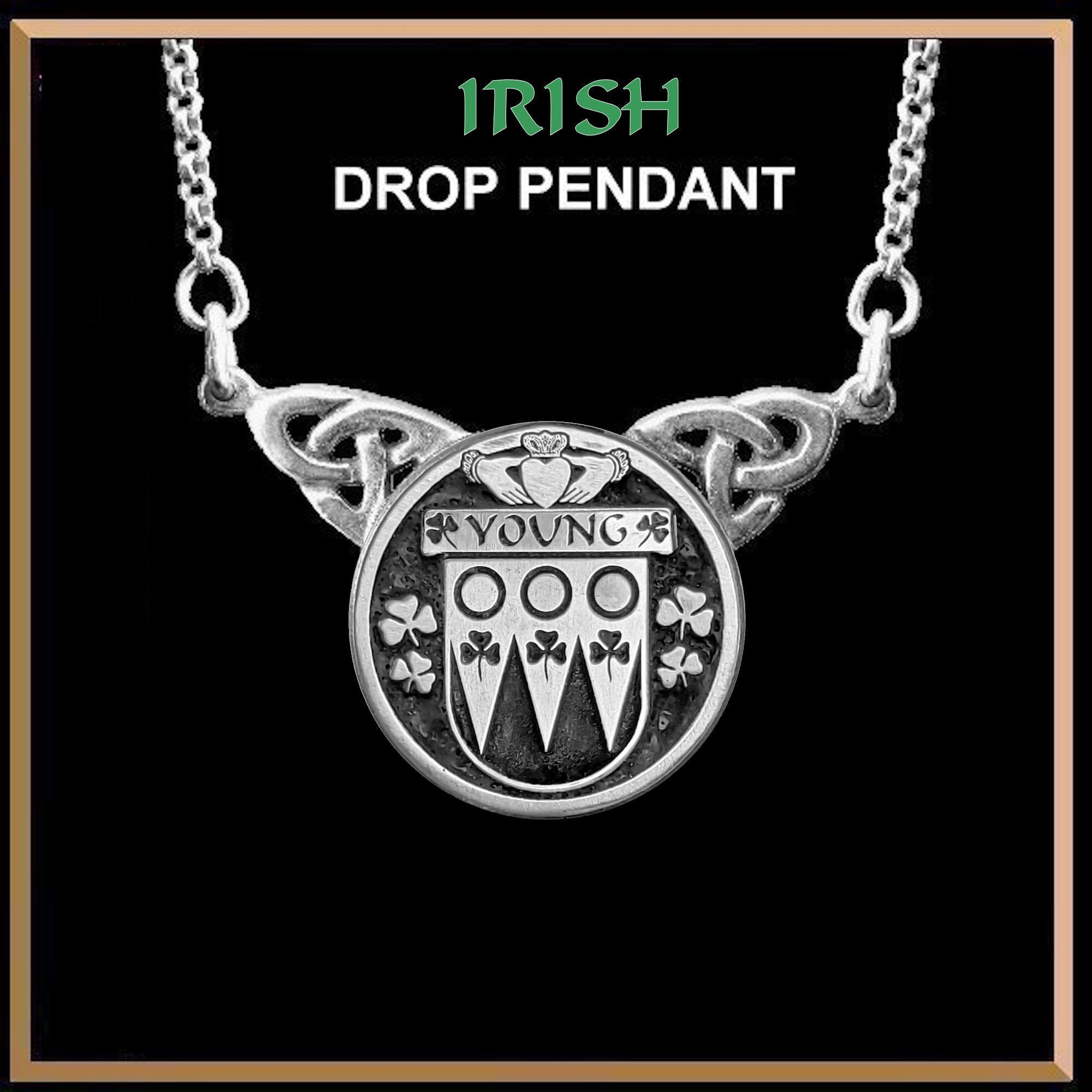 Young Irish Coat of Arms Double Drop Pendant ~ ILP03