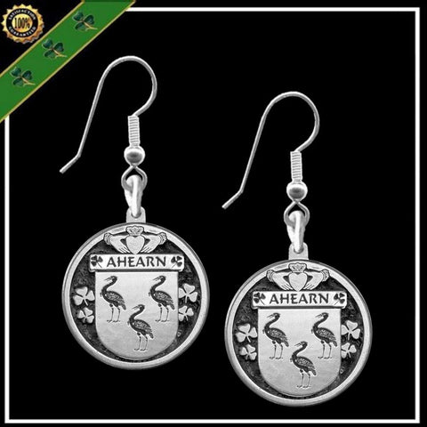 Ahearn Irish Disk Coat of Arms Earrings