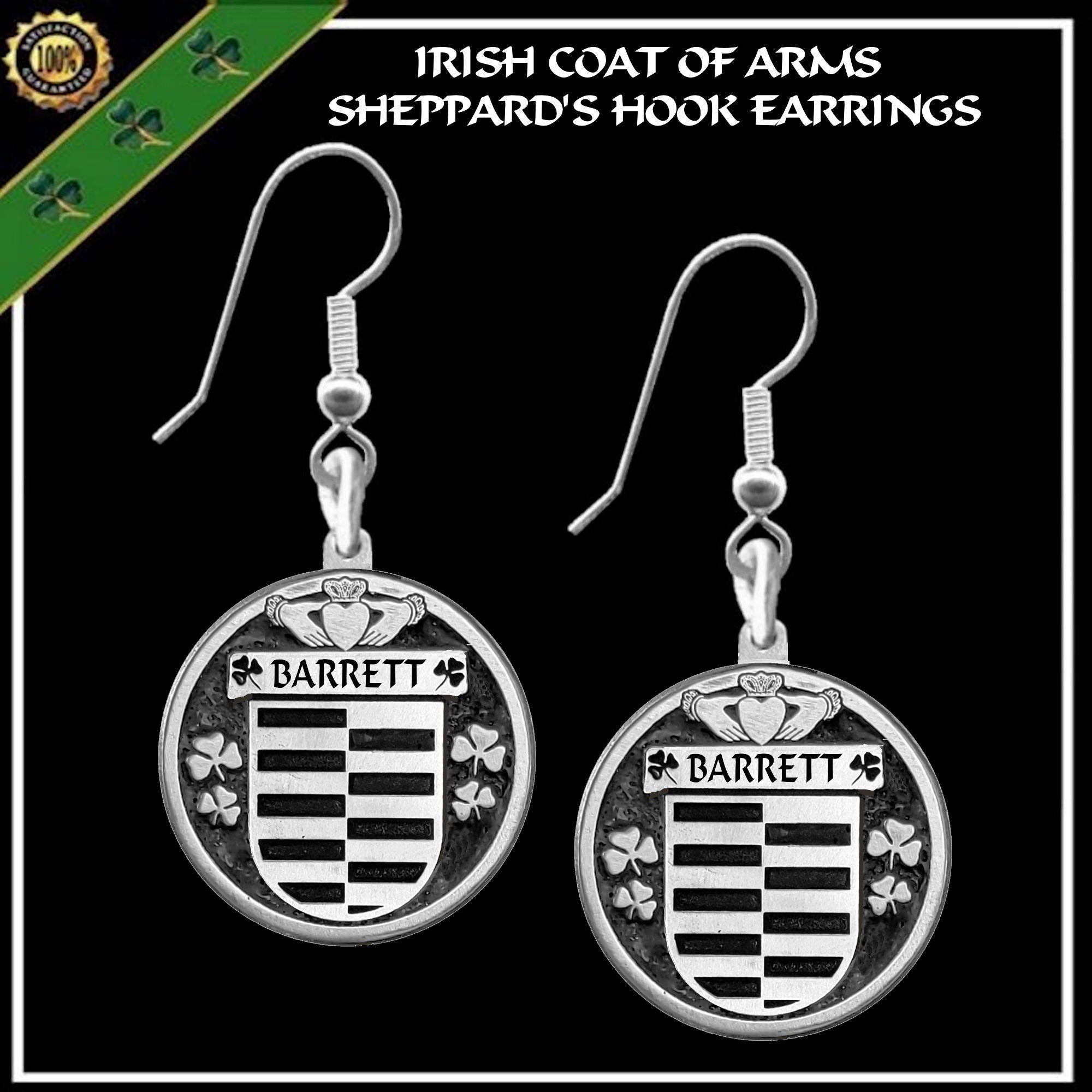 Barrett Irish Disk Coat of Arms Earrings
