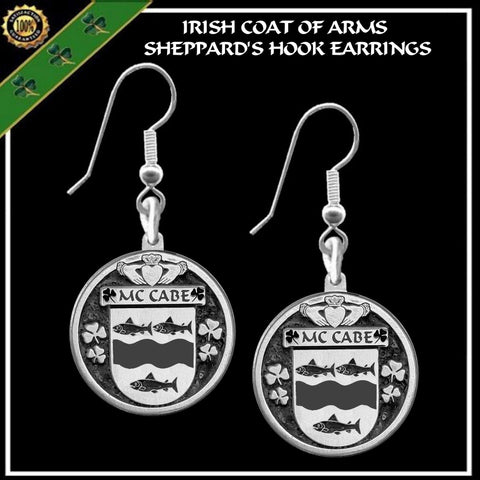 McCabe Irish Disk Coat of Arms Earrings