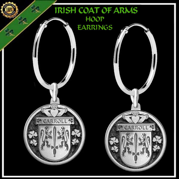 Carroll Irish Disk Coat of Arms Earrings