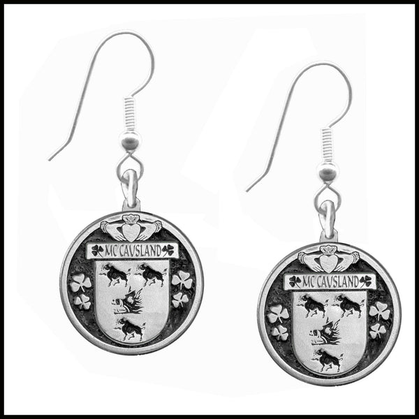McCausland Irish Disk Coat of Arms Earrings