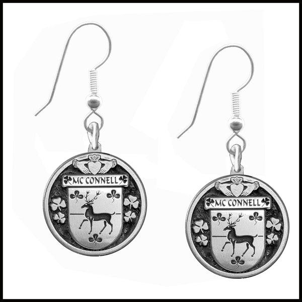 McConnell Irish Disk Coat of Arms Earrings