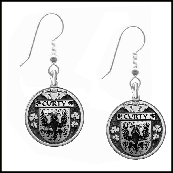Curty Irish Disk Coat of Arms Earrings
