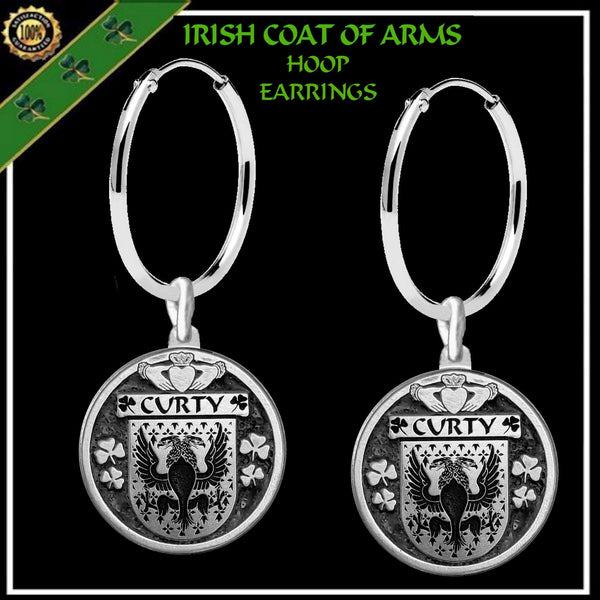 Curty Irish Disk Coat of Arms Earrings