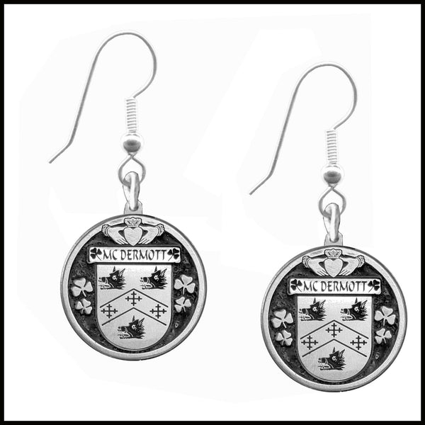 McDermott Irish Disk Coat of Arms Earrings