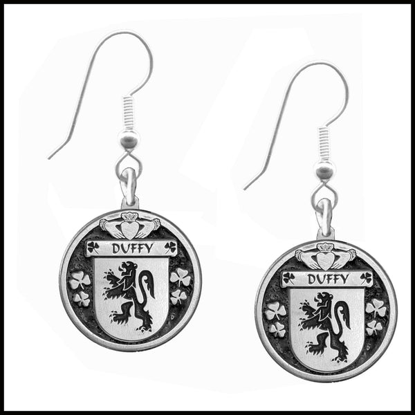 Duffy Irish Disk Coat of Arms Earrings