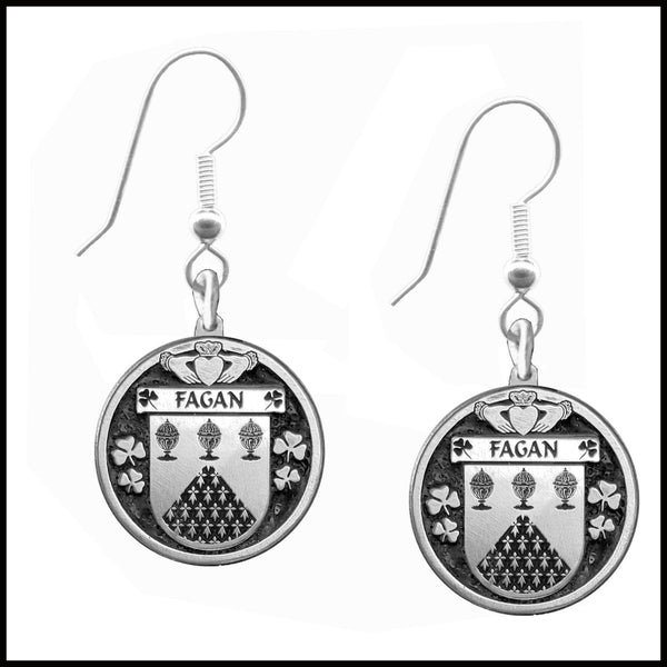 Fagan Irish Disk Coat of Arms Earrings
