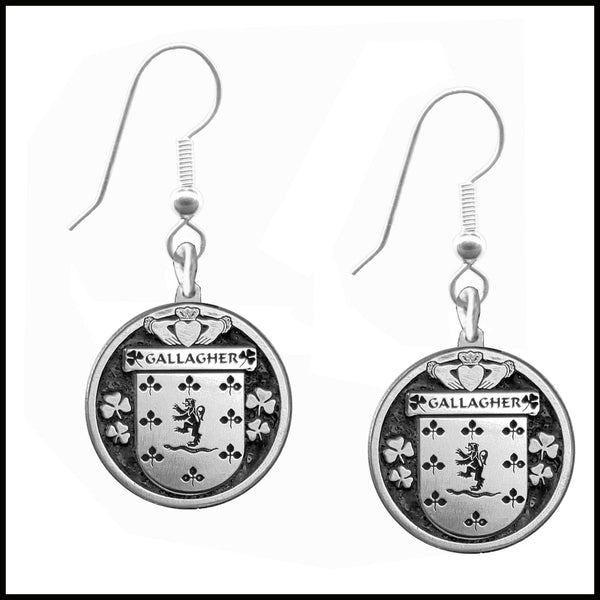 Gallagher Irish Disk Coat of Arms Earrings
