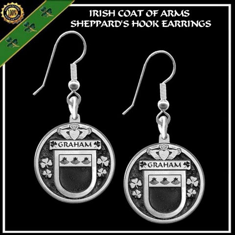Graham Irish Disk Coat of Arms Earrings