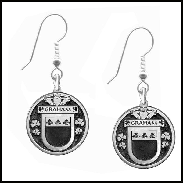 Graham Irish Disk Coat of Arms Earrings