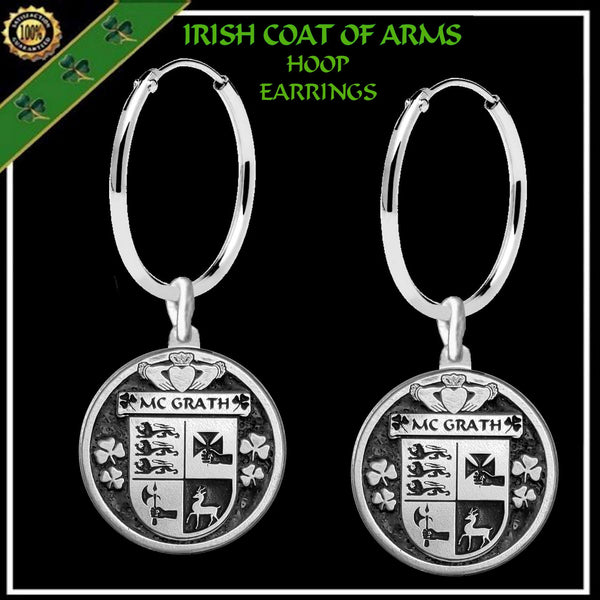 McGrath Irish Disk Coat of Arms Earrings