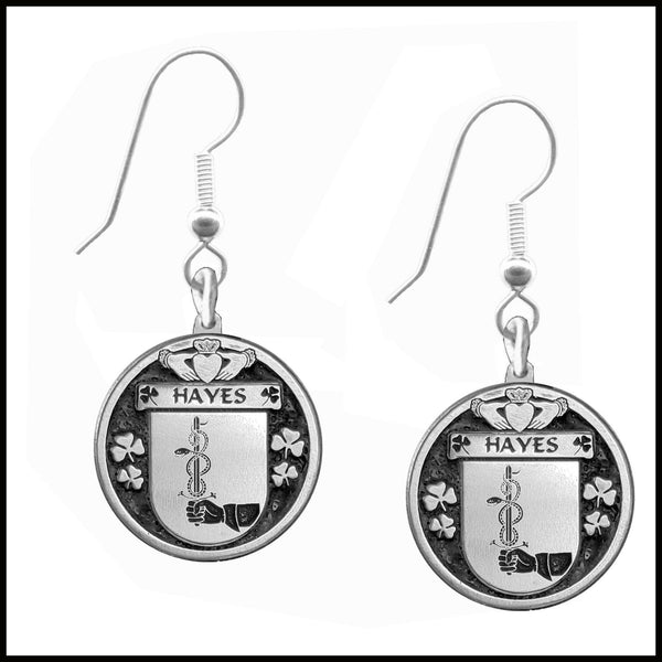 Hayes Irish Disk Coat of Arms Earrings