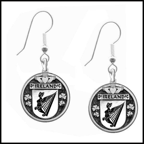 Ireland Irish Disk Coat of Arms Earrings