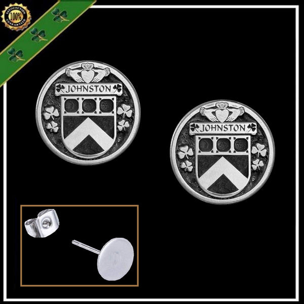 Johnston Irish Disk Coat of Arms Earrings