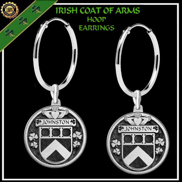Johnston Irish Disk Coat of Arms Earrings