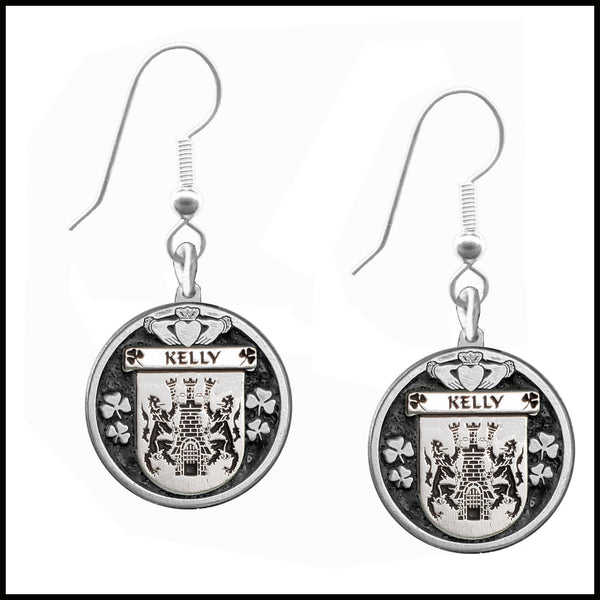Kelly Irish Disk Coat of Arms Earrings