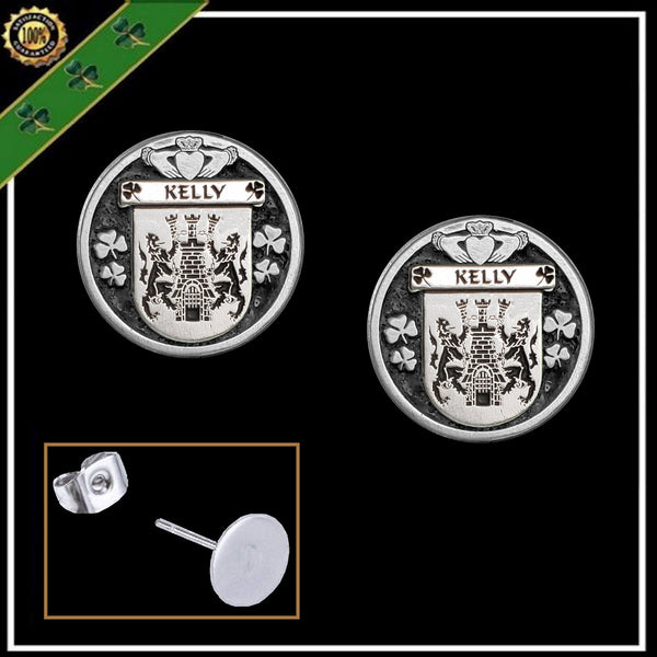 Kelly Irish Disk Coat of Arms Earrings