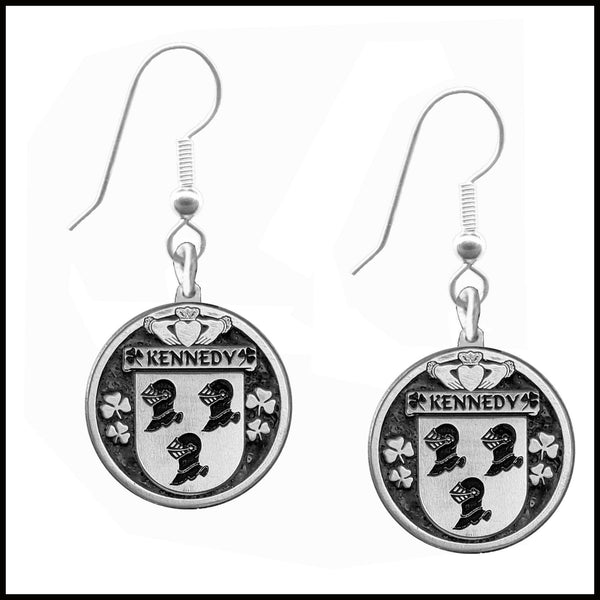 Kennedy Irish Disk Coat of Arms Earrings