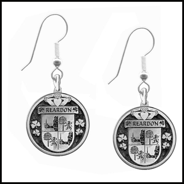 Reardon Irish Disk Coat of Arms Earrings