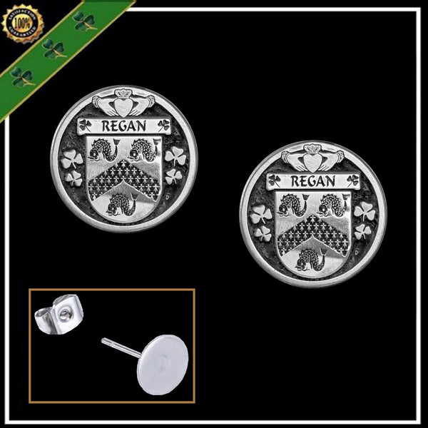 Regan Irish Disk Coat of Arms Earrings