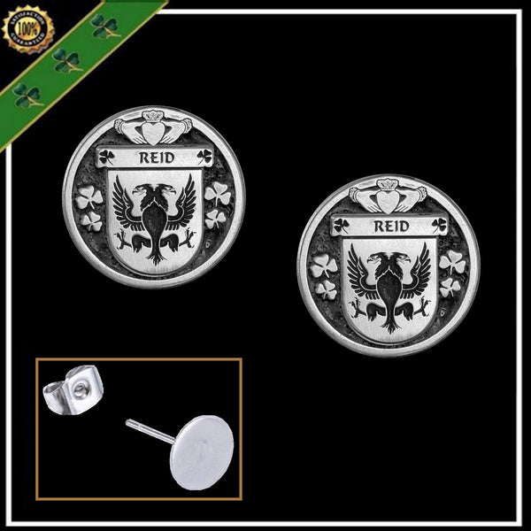 Reid Irish Disk Coat of Arms Earrings