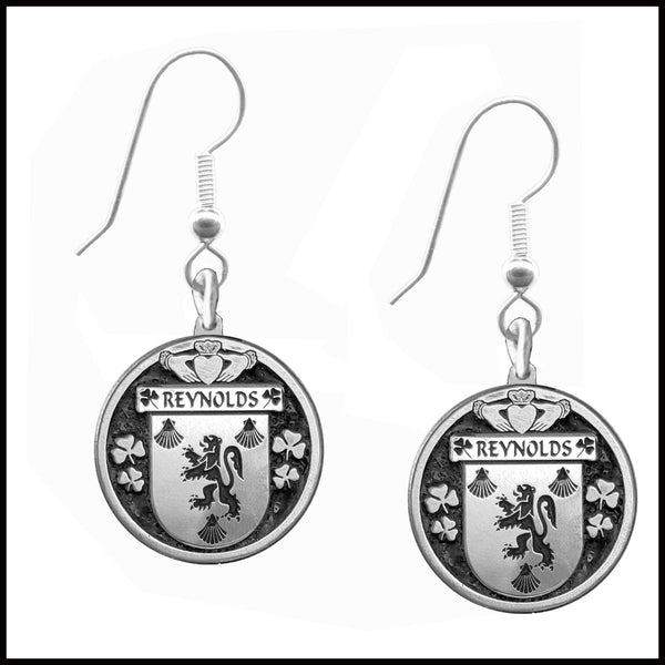 Reynolds Irish Disk Coat of Arms Earrings