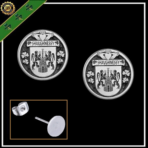 Shaughnessay Irish Disk Coat of Arms Earrings