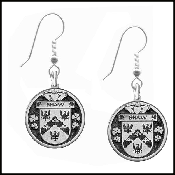 Shaw Irish Disk Coat of Arms Earrings
