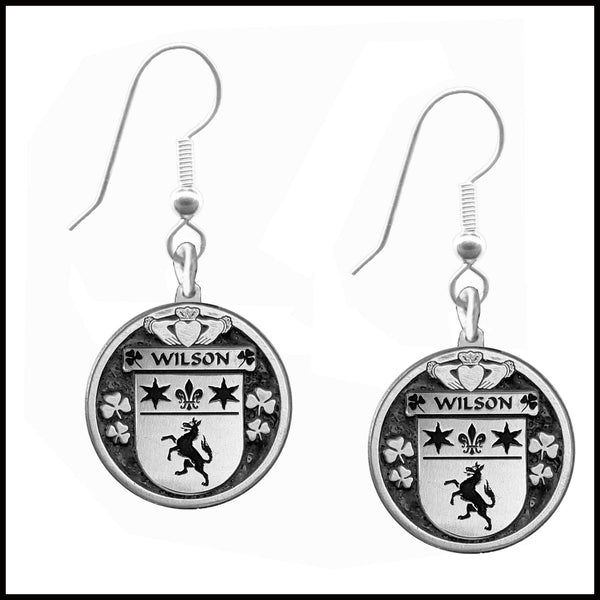 Wilson Irish Disk Coat of Arms Earrings