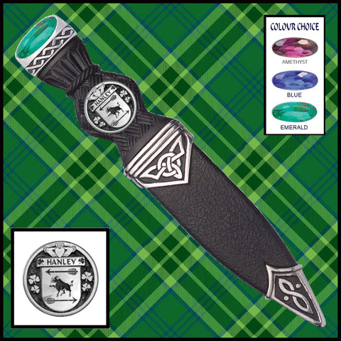 Hanley Interlace Irish Disk Coat of Arms Sgian Dubh, Irish Knife ~ ISDCO