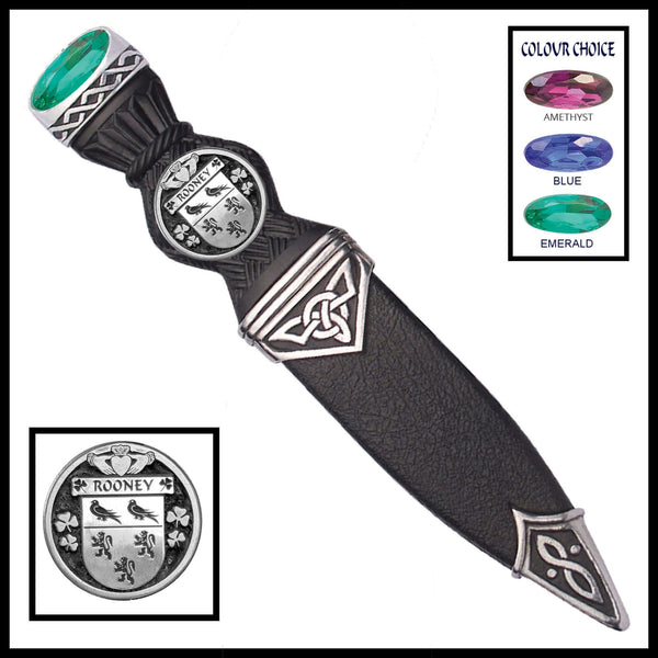 Rooney Interlace Irish Disk Coat of Arms Sgian Dubh, Irish Knife ~ ISDCO