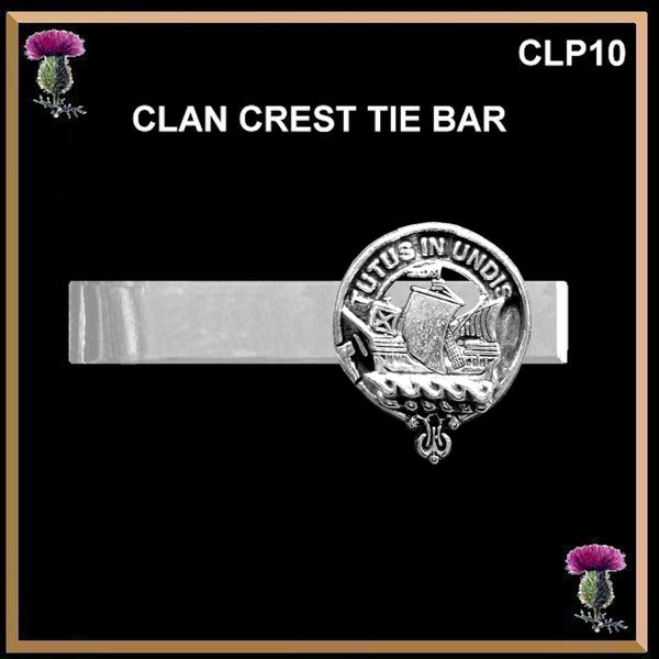Wood Scottish Clan Clip Tie Bar