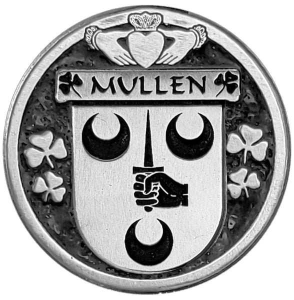 Mullen Irish Coat of Arms Disk Cuff Bracelet - Sterling Silver
