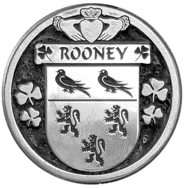 Rooney Irish Coat of Arms Disk Cuff Bracelet - Sterling Silver
