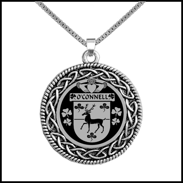 O'Connell Irish Coat of Arms Celtic Interlace Disk Pendant ~ IP06