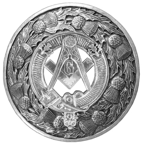 Masonic Clan Badge Scottish Plaid Brooch