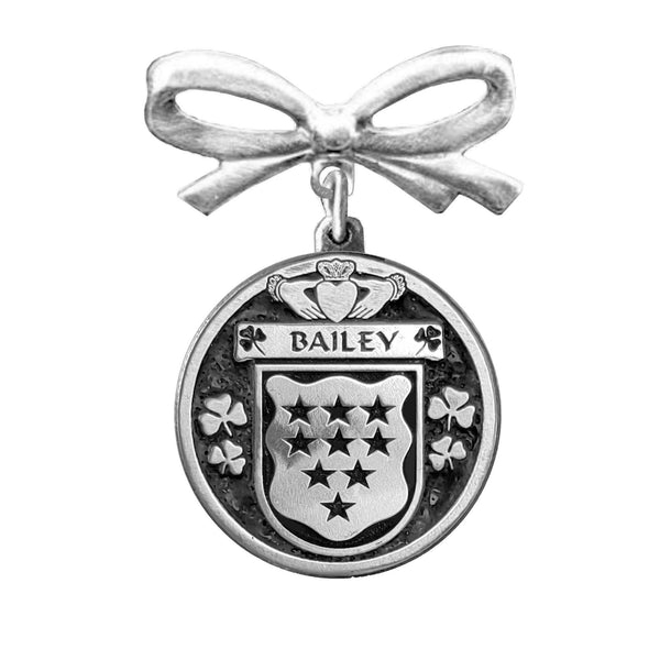 Bailey Irish Coat of Arms Disk Bow Brooch