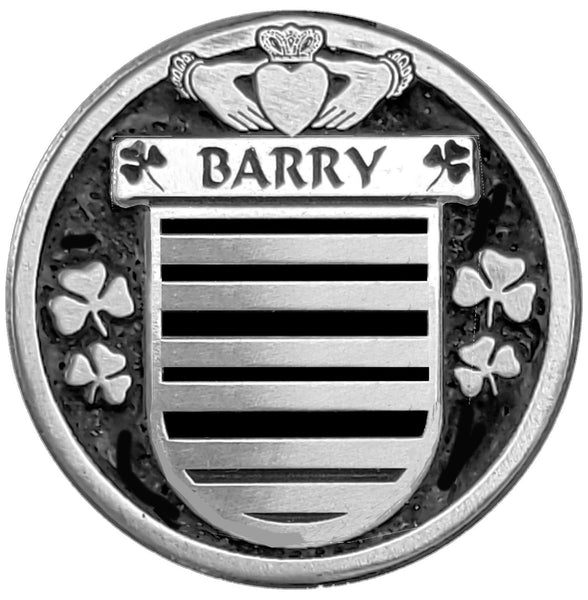 Barry Irish Coat of Arms Disk Bow Brooch