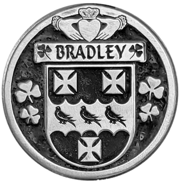 Bradley Irish Coat of Arms Disk Bow Brooch