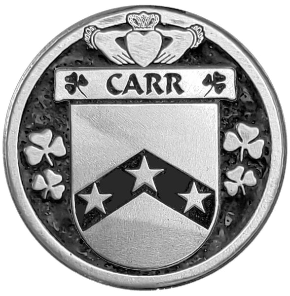 Carr Irish Coat of Arms Disk Bow Brooch
