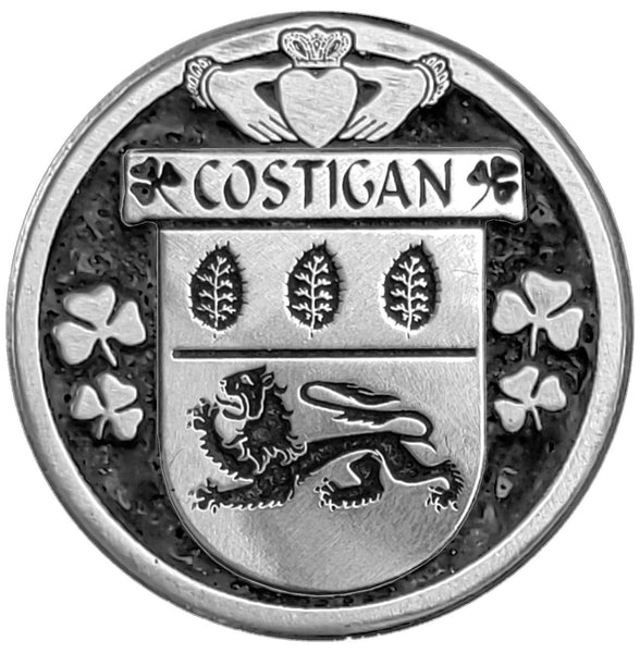 Costigan Irish Coat of Arms Disk Bow Brooch