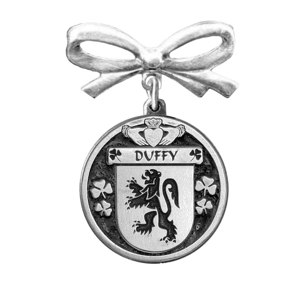 Duffy Irish Coat of Arms Disk Bow Brooch